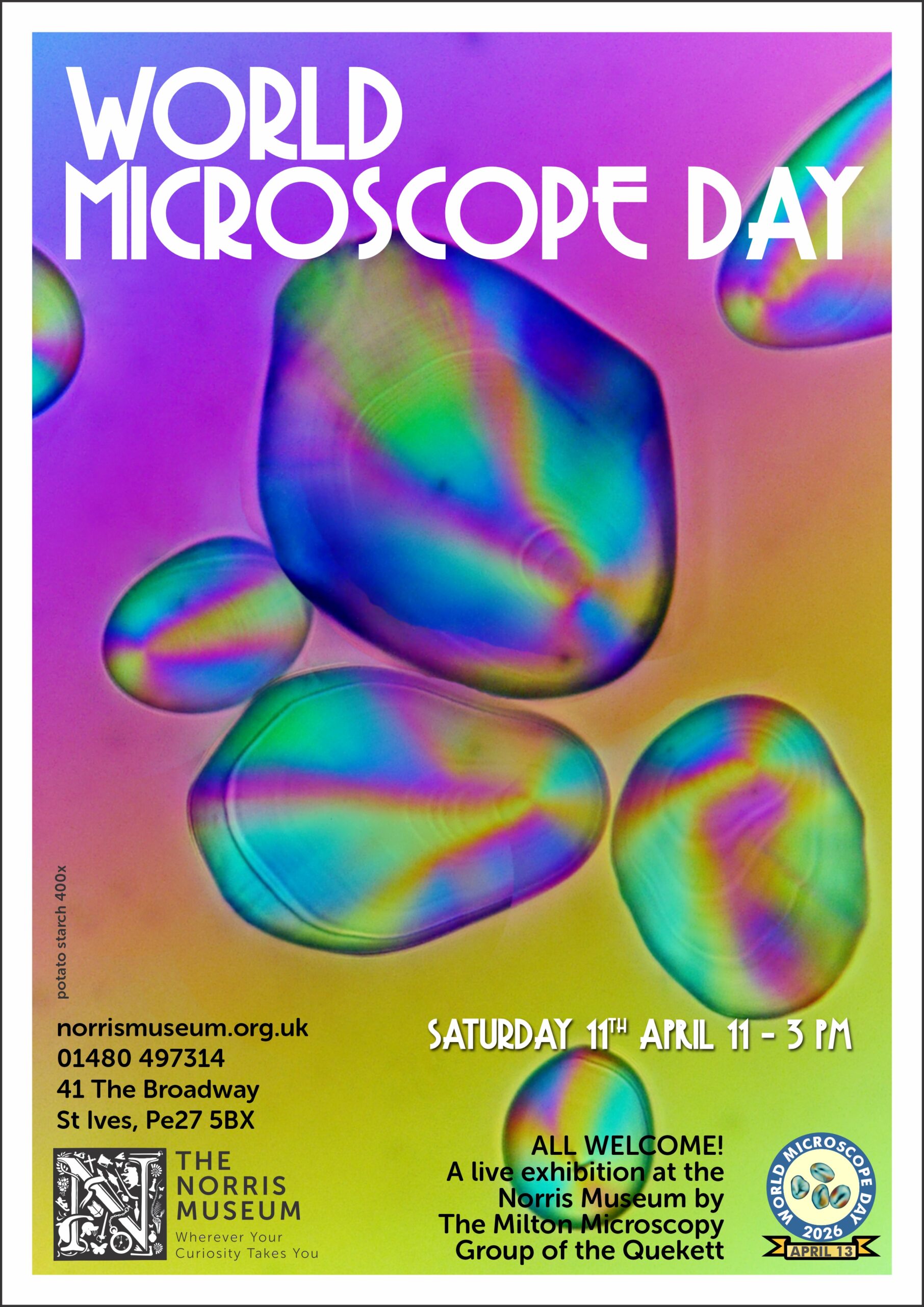 A4 Poster World Microscope Day 2026 – Norris Museum